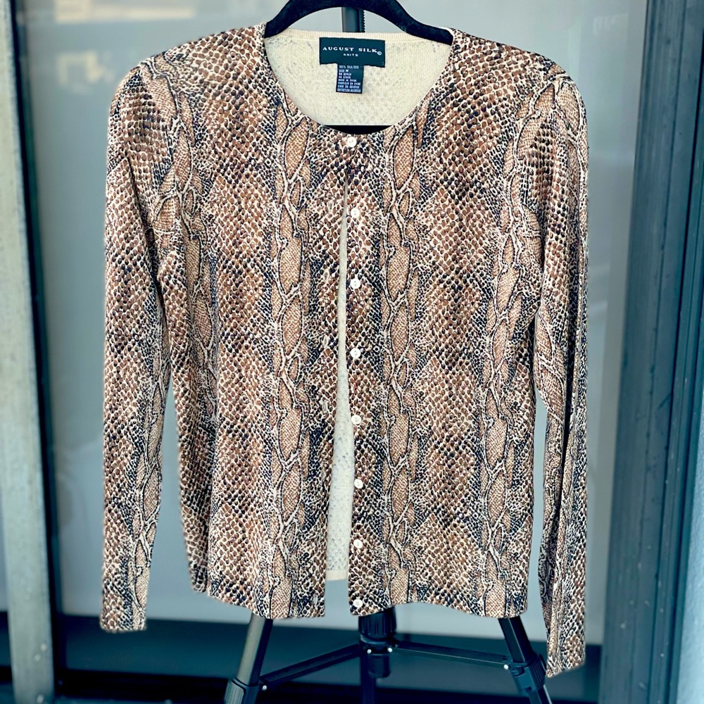 August Max Cardigan Snakeskin Print Size M